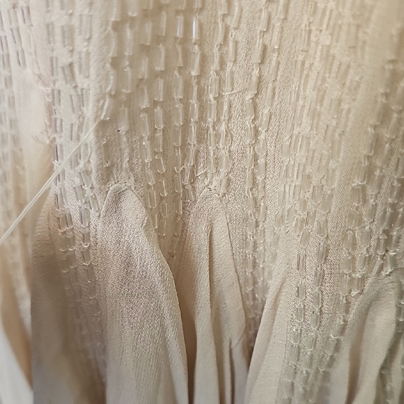 Gryphon Nude Flutter Fancy Hand Beaded Fairy Sleeveless Midi Dress NWT XS - Picture 4 of 16